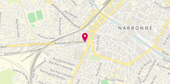 Plan de Coco Burger, 5 avenue de Toulouse, 11100 Narbonne