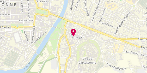 Plan de L'Aparté, 21 Rue Trivalle, 11000 Carcassonne