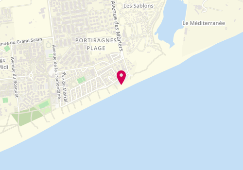 Plan de Le Surfing, 8 Boulevard du Front de Mer, 34420 Portiragnes