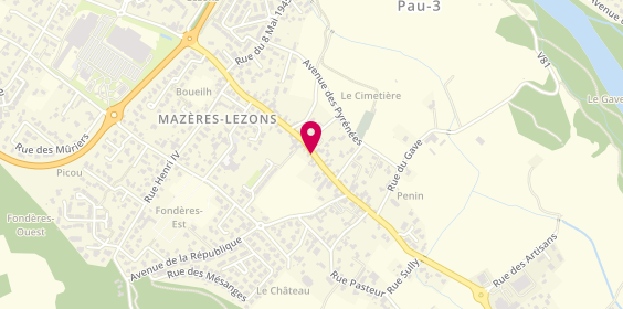Plan de McDonald's MAZERES LEZONS, Centre Commercial Grand Sud Avenue General de Gaulle, 64110 Mazères-Lezons