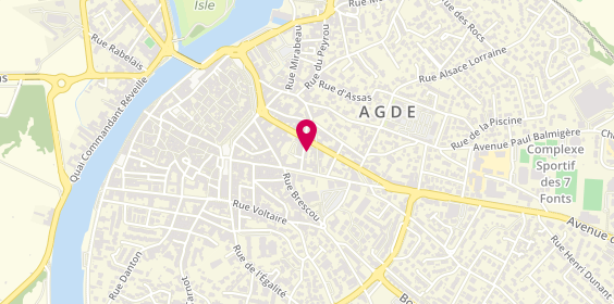 Plan de FC TACOS Agde, 7 Rue de Châteaudun, 34300 Agde