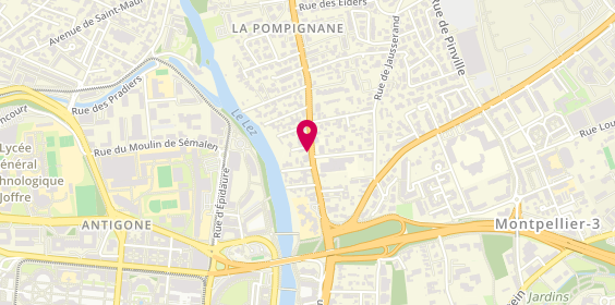 Plan de Pronto Pizza, 697 avenue de la Pompignane, 34000 Montpellier