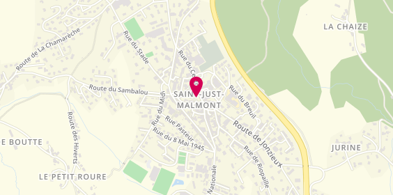 Plan de Le Saint Justaire, 15 place Moulin Prugnat, 43240 Saint-Just-Malmont