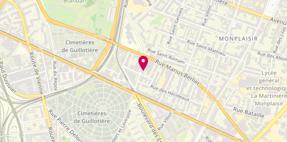 Plan de Pizza Hut, 7 Rue Audibert et Lavirotte, 69008 Lyon