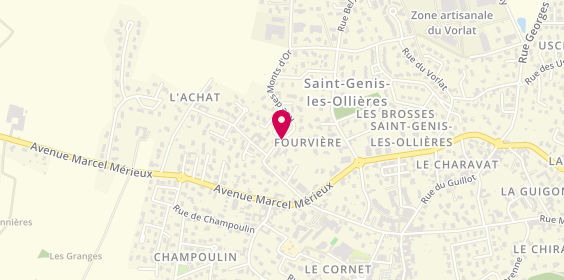 Plan de Christian S Pizza, 14 Rue des Monts d'Or, 69290 Saint-Genis-les-Ollières