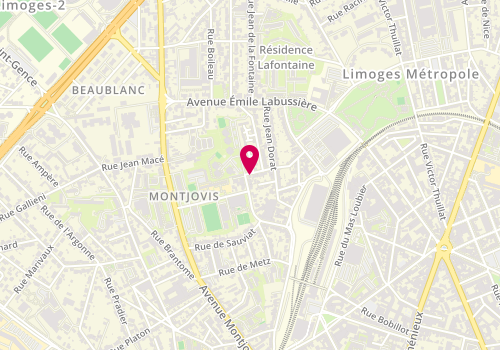 Plan de O'Gourmet Pizza Burger, 34 Rue de Beaupuy, 87100 Limoges
