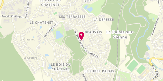 Plan de Le Kiosque A Pizzas, Avenue Jean Giraudoux, 87410 Le Palais-sur-Vienne