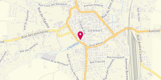 Plan de Fast Good Gannat, 4 Rue des Frères Degand, 03800 Gannat