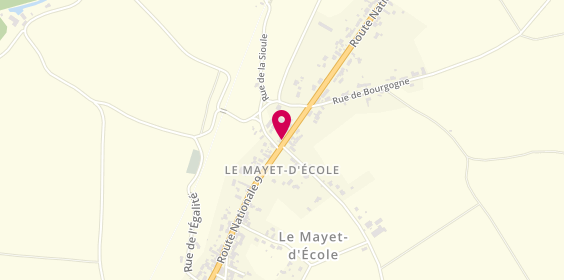 Plan de Chez Sandrine, 60 Route Nationale 9, 03800 Le Mayet-d'École