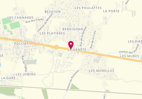 Plan de Le Kiosque A Pizzas, Route Bourg en Bresse, 01310 Polliat