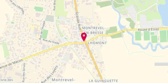 Plan de Aux Mille et Une Pizzas, 1 Grande Rue, 01340 Montrevel-en-Bresse