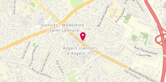 Plan de Domino's Pizza Angers - Les Justices, 271 Rue Saumuroise, 49000 Angers