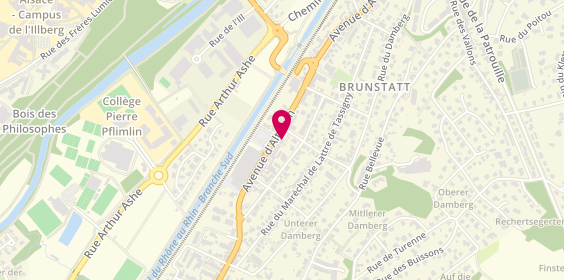 Plan de Pizza Hut, 223 avenue d'Altkirch, 68350 Brunstatt-Didenheim