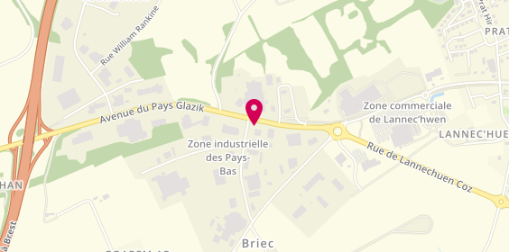Plan de Le Kiosque à Pizza, Parking Bel Air Auto
Zone Industrielle N 2 des Pays Bas, 29510 Briec