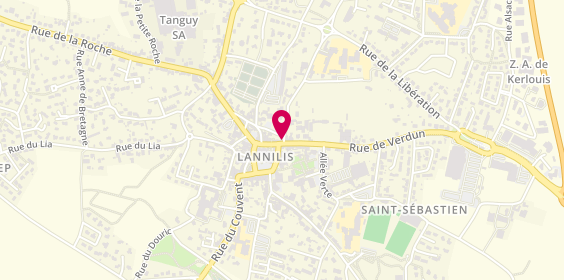 Plan de Lucky Pizza Lannilis, 14 Rue de la Mairie, 29870 Lannilis