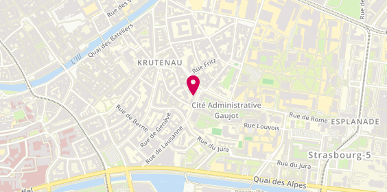 Plan de Starling Burgers Krutenau, 7 Rue de l'Hôpital-Militaire, 67000 Strasbourg