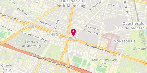 Plan de Gourmet d'Asie, 104 Boulevard Jourdan, 75014 Paris