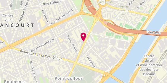 Plan de Le Food Dingue, 93 Avenue Pierre Grenier, 92100 Boulogne-Billancourt