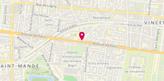 Plan de Pat à Tarte, 98 avenue de Paris, 94300 Vincennes