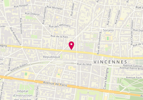 Plan de U.D, 184 Rue de Fontenay, 94300 Vincennes