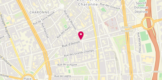 Plan de Domino's Pizza, 71 Rue d'Avron, 75020 Paris