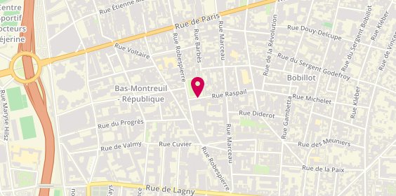 Plan de Chez Irfan, 47 Rue Raspail, 93100 Montreuil