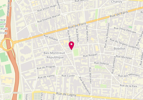 Plan de Sandwicherie Pizzeria, 50 Bis Rue Robespierre, 93100 Montreuil