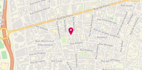 Plan de L' Atlas, 33 Rue Lebour, 93100 Montreuil