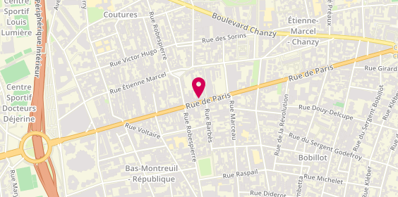 Plan de Restaurant Eymen, 164 Rue de Paris, 93100 Montreuil