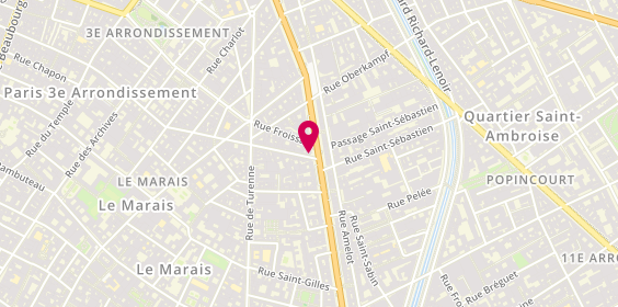 Plan de Blend Hamburger Beaumarchais, 1 Boulevard des Filles du Calvaire, 75003 Paris