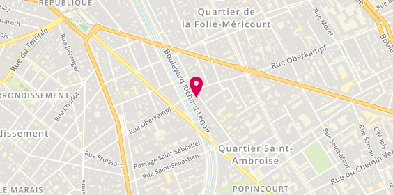 Plan de Les Bouchees Gourmandes, 49 Rue de la Folie Mericourt, 75011 Paris