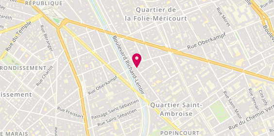 Plan de Burger Oburg'kampf, 52 Rue de la Folie Méricourt, 75011 Paris