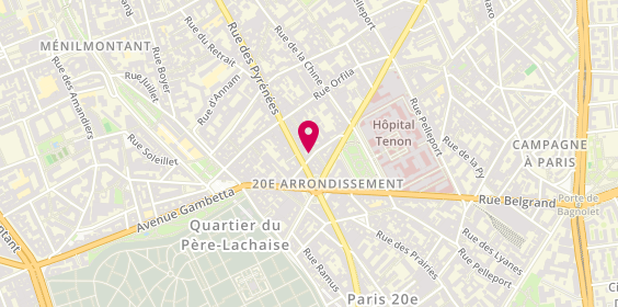 Plan de Petit Naka, 17 Rue des Gâtines, 75020 Paris
