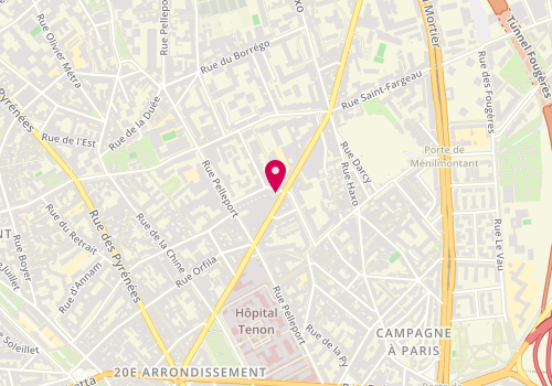 Plan de Pizza Hut, 141 Ter avenue Gambetta, 75020 Paris