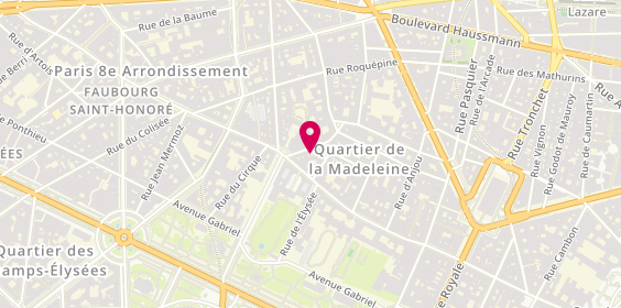 Plan de La clémentine, 8 Rue des Saussaies, 75008 Paris