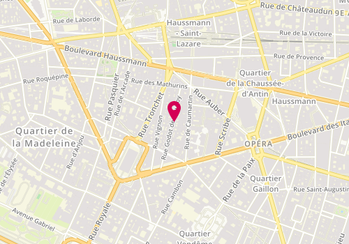 Plan de Pique-Poule, 24 Rue Godot de Mauroy, 75009 Paris
