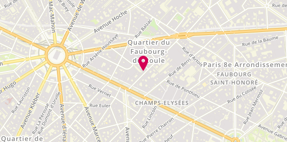 Plan de Mille Lire, 15 Rue Washington, 75008 Paris