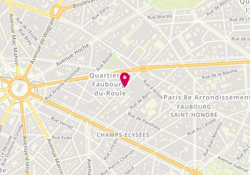 Plan de Restaurant Chez Vous, 36 Rue Washington, 75008 Paris