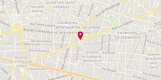 Plan de Pizza Delices Naturels, 47 Rue la Fayette, 75009 Paris