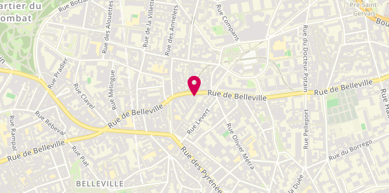 Plan de Subway, 154 Rue de Belleville, 75020 Paris