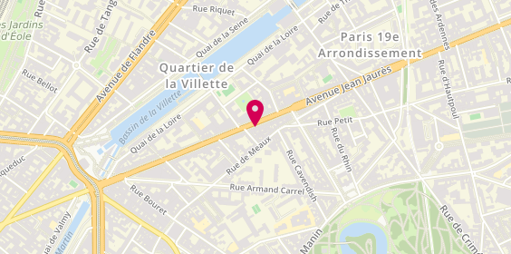 Plan de Station Jaures, 74 Avenue Jean Jaures, 75019 Paris