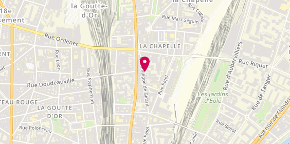 Plan de Mandeeq restaurant, 86 Rue Philippe de Girard, 75018 Paris