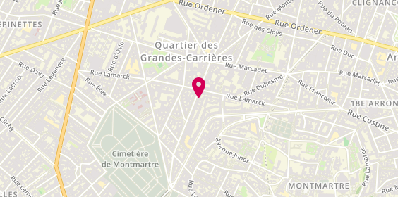Plan de La Dinette de Louis, 52 Rue Damrémont, 75018 Paris