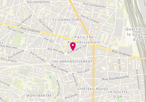 Plan de Smash Mania, 12 Rue Eugene Sue, 75018 Paris