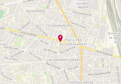 Plan de Pizza Hut, 101 Rue Ordener, 75018 Paris