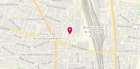 Plan de Les Saveurs d'Afrique, 93 Rue des Poissonniers, 75018 Paris