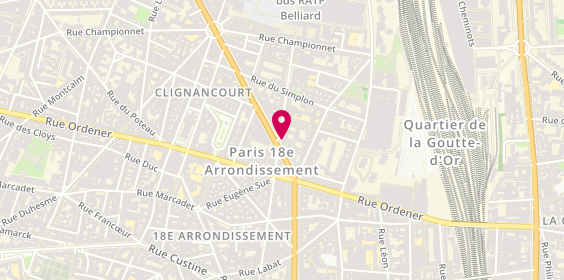 Plan de Crousti Grill Original, 16 Boulevard Ornano, 75018 Paris