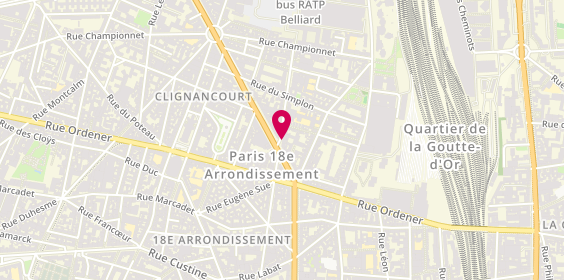 Plan de Au Poulet Braise, 106 Rue de Clignancourt, 75018 Paris