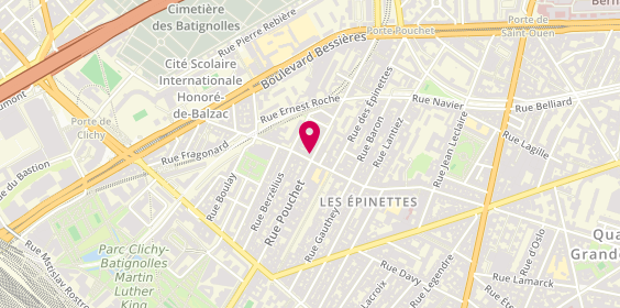 Plan de Délices Jonquière, 74 Rue de la Jonquière, 75017 Paris