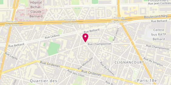 Plan de Le Kouriat, 72 Rue du Poteau, 75018 Paris